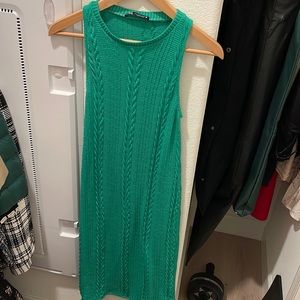 Zara green knit midi dress